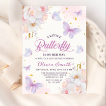 Floral Butterfly Girl Baby shower