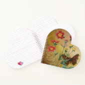 Floral Butterfly Heart Shaped Notitieboek (Binnen)