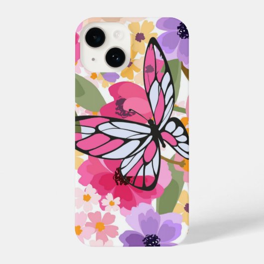 Floral Butterfly iPhone Hoesje (Achterkant)
