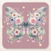 Floral Butterfly Kartonnen Onderzetters (Voorkant)