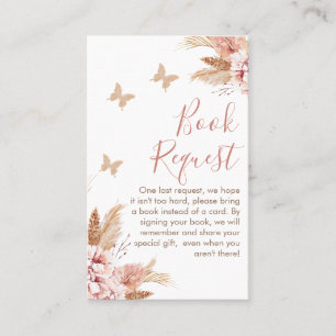 Floral Butterfly Kisses Baby shower Book Request B Visitekaartje