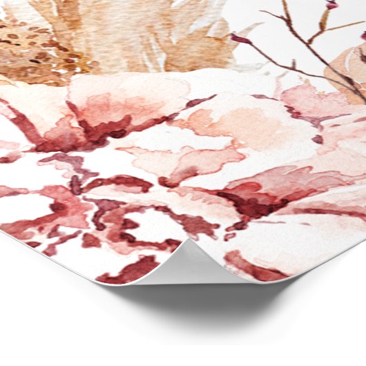 Floral Butterfly Kisses Baby shower Welkomstteken Poster (Hoek)