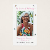 Floral Butterfly Memorial Funeral Prayer Kaart (Voorkant)