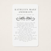 Floral Butterfly Memorial Kaart (Voorkant)