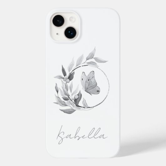 Floral Butterfly Monochrome Eenvoudige stijlvolle  Case-Mate iPhone Case (Achterkant)