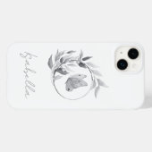 Floral Butterfly Monochrome Eenvoudige stijlvolle  Case-Mate iPhone Case (Achterkant (horizontaal))