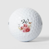 Floral Butterfly Monogrammed Golf Balls Golfballen (Voorkant)
