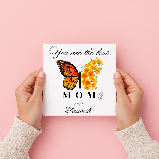 Floral Butterfly Mother's Day Personalized Card Kaart