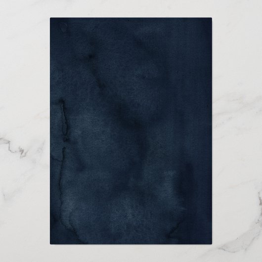 Floral Butterfly Navy Gold Vrijgezellenfeest Folie Uitnodiging (Achterkant)