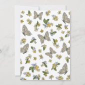 Floral Butterfly Nieuwe Adres Aankondiging Kaart (Achterkant)
