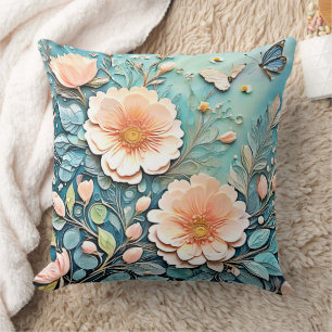 Floral Butterfly Pastel Art Kussen