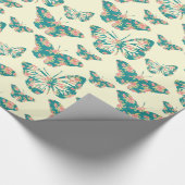  Floral Butterfly Patroon Cadeaupapier (Hoek)