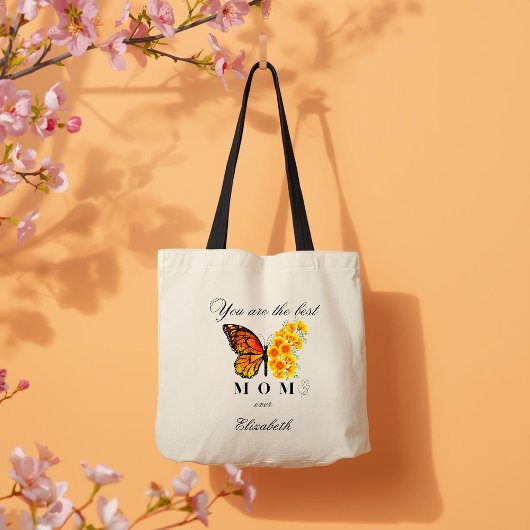 Floral Butterfly Personalized Tote Bag