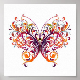 Floral Butterfly Poster