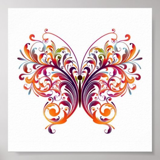 Floral Butterfly Poster (Voorkant)