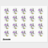 Floral Butterfly Ronde Sticker (Vel)