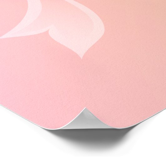 Floral Butterfly roze Poster (Hoek)