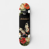 Floral Butterfly Schaats Deck Persoonlijk Skateboard (Voorkant)