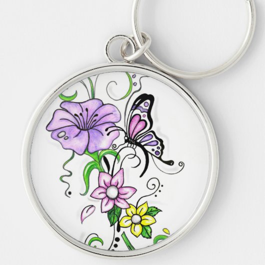 Floral Butterfly Sleutelhanger (Voorkant)