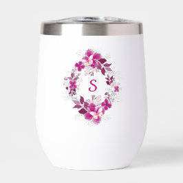 Floral Butterfly Stemless Wine Tumbler