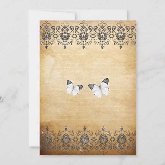  Floral Butterfly Sweet 16 Kaart (Achterkant)