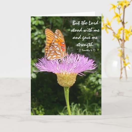 Floral/Butterfly Sympathy, w/Scripture Verse Kaart (Gele Bloem)