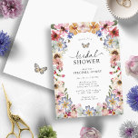 Floral Butterfly Vrijgezellenfeest Kaart<br><div class="desc">Onze Floral Butterfly Bridal Shower Invitation is perfect voor het delen van uw vreugdevolle evenement! Deze eigentijdse uitnodiging is uniek en grillig en beschikt over prachtige rustieke boho chique handgeschilderde waterverf bloemblaadjes in kleuren van donkerblauw, helderroze, blush roze, goudgeel, levendig rood en salie groene blaadjes die perfect zijn voor hedendaags...</div>