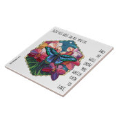 Floral / Butterfly, w verse uit Proverbs 3:6 Tegeltje (Zijkant)