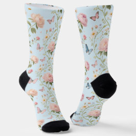 Floral Butterfly Watercolor Socks Sokken