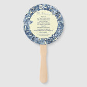 Floral Butterfly Wedding Blue Lt Yellow Waterverf Handwaaier (Achterkant)