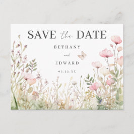 Floral Butterfly Wedding Save the Date Briefkaart