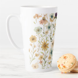 Floral & Butterfly,  Whimsical Garden-Inspired  Latte Mok