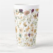 Floral & Butterfly,  Whimsical Garden-Inspired  Latte Mok (Voorkant)