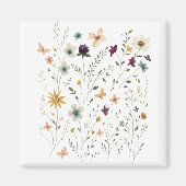 Floral & Butterfly,  Whimsical Garden-Inspired  Magneet (Voorkant)