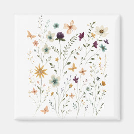 Floral & Butterfly,  Whimsical Garden-Inspired  Magneet
