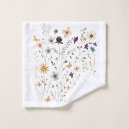 Floral & Butterfly,  Whimsical Garden-Inspired  Washandje