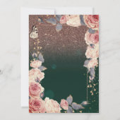 Floral,Butterly,Licht 50e Green Birthday Party Kaart (Achterkant)