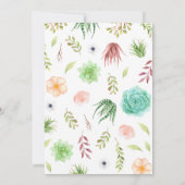 Floral Cactus Baby shower Kaart (Achterkant)