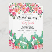 Floral Cactus Bridal Shower Kaart (Voorkant / Achterkant)