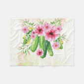 Floral Cactus Fleece Deken (Voorkant (Horizontaal))