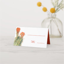 Floral Cactus Red Flowers Waterverf Wedding