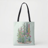 Floral Cactus Tote Bag (Voorkant)