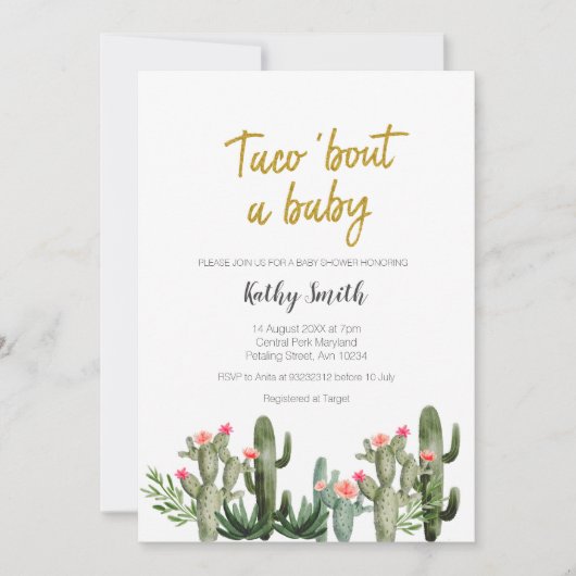 Floral Cactus Waterverf Couple Shower Kaart (Voorkant)