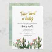 Floral Cactus Waterverf Couple Shower Kaart (Voorkant / Achterkant)