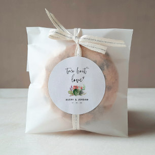 Floral Cactus Wedding Taco Bout Waterverf Ronde Sticker