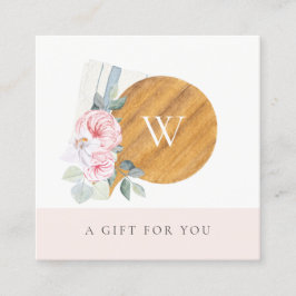 Floral Cadeaubon blush Chopping Board Vierkante Visitekaartje