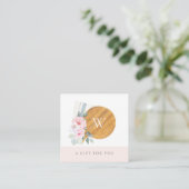Floral Cadeaubon blush Chopping Board Vierkante Visitekaartje (Staand voorkant)