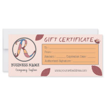 Floral Cadeaubon Sjabloon met Logo