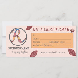 Floral Cadeaubon Sjabloon met Logo