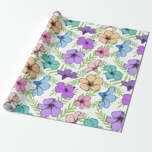 Floral Cadeaupapier (Uitgerold)